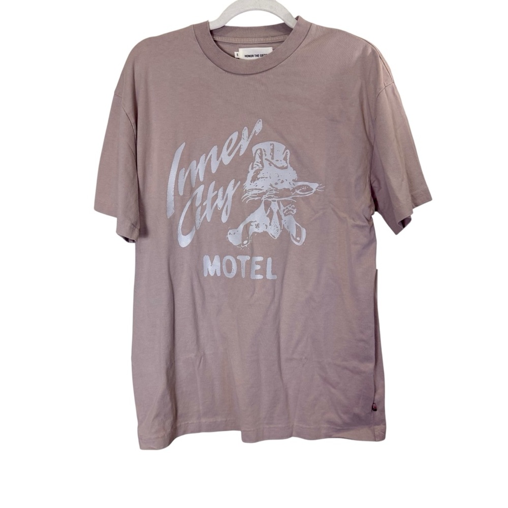 Honor the Gift Streetwear No Vacany Motel Graphic Tee Taupe Sz S